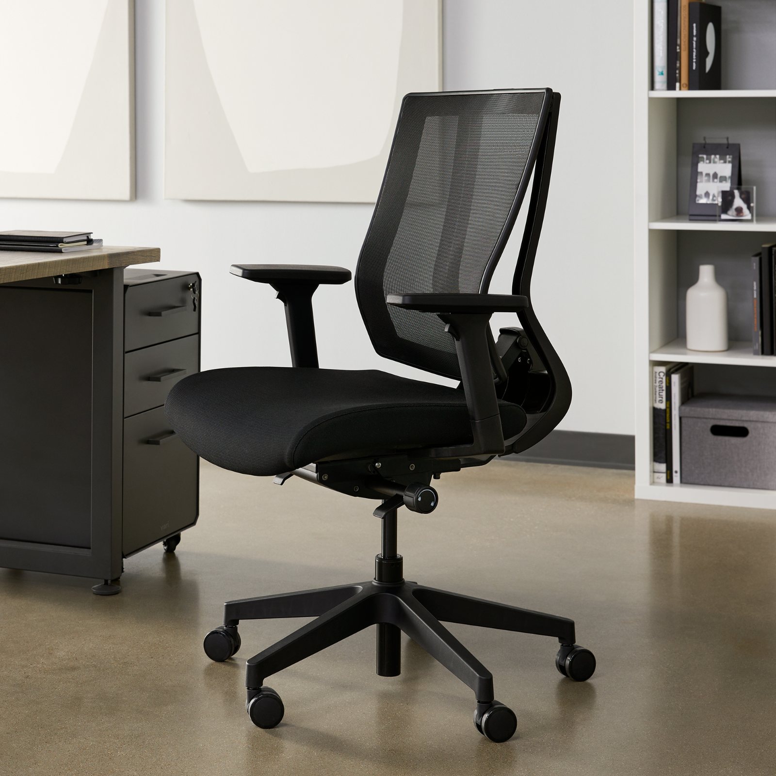 Black Mesh-Back Office Chair