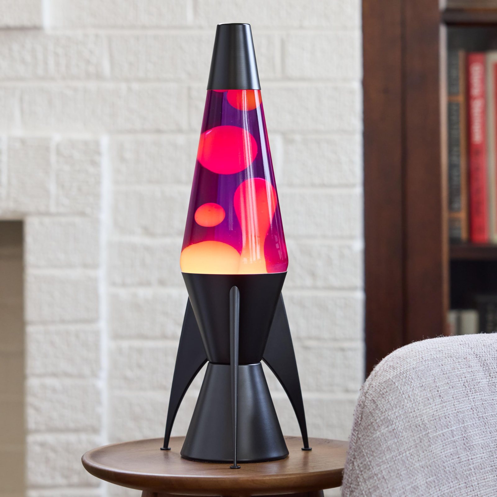 Rocket-Style Lava Lamp with Black Base
